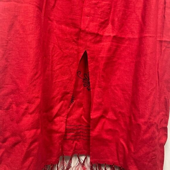 Vintage Linen Embroidered Y2K Linen skirt - Picture 5 of 6